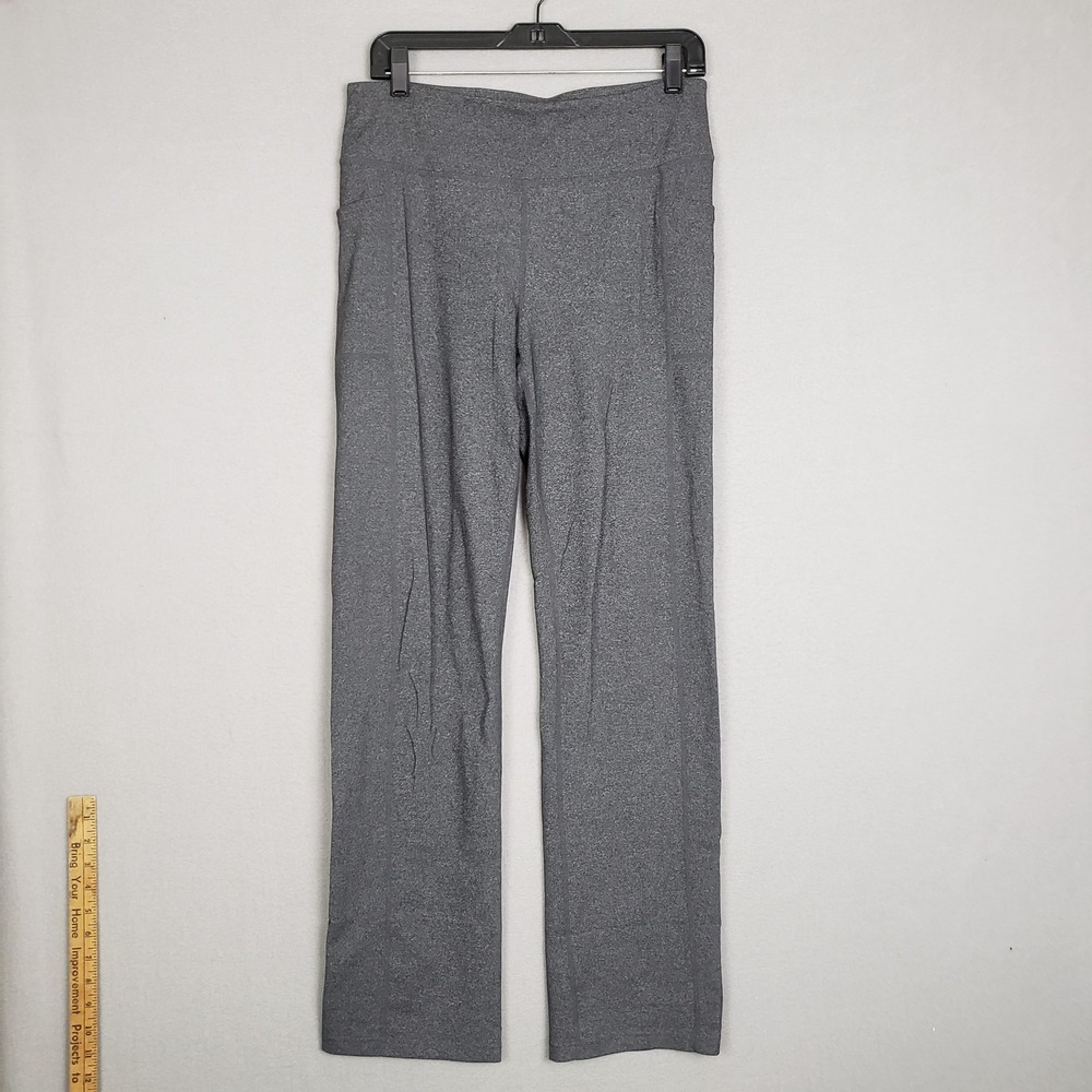 Skechers Size L Bootcut Yoga Pants Heathered‎ Gray Stretch Athleisure Loungewear